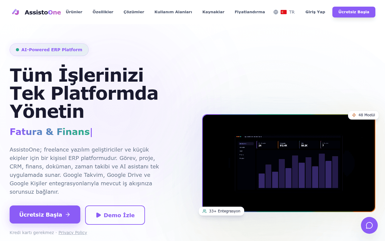 AssistoOne arayüz görseli